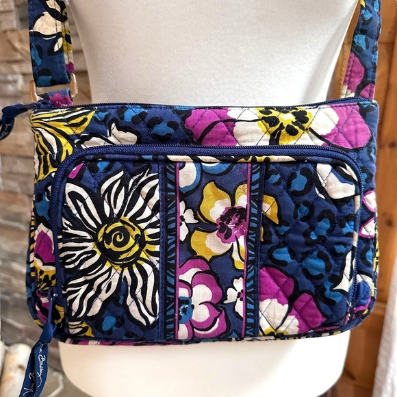Vera Bradley Little Hipster Crossbody Bag African Violet Quilted Blue Womens - Picture 6 of 14